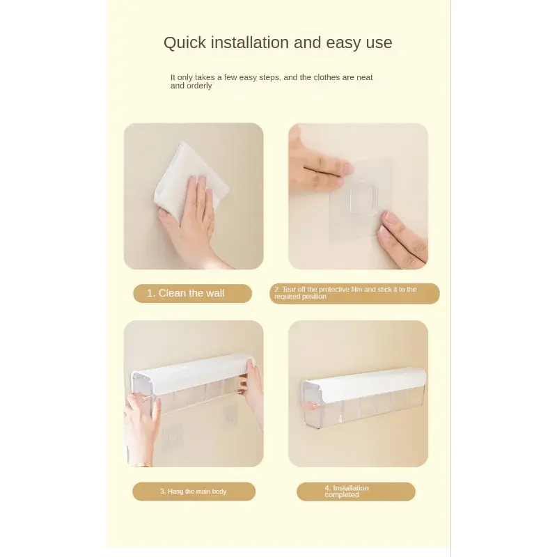 New Wall-mounted Underwear Sock Storage Box Closet Bra Garments Holder Bin Drawer Case Large ClothCompartment Box Space-saving