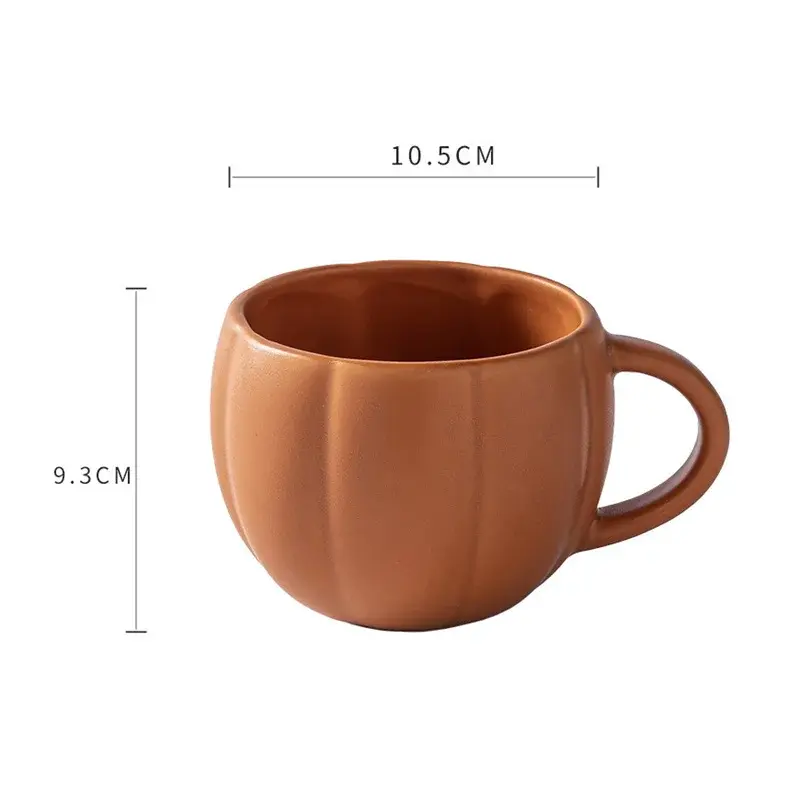 Halloween Theme Party Funny Ceramic Pumpkin Coffee Mug Halloween Devil Pumpkin Ceramic Retro Enamel Handle Cups Milk Coffee Mug