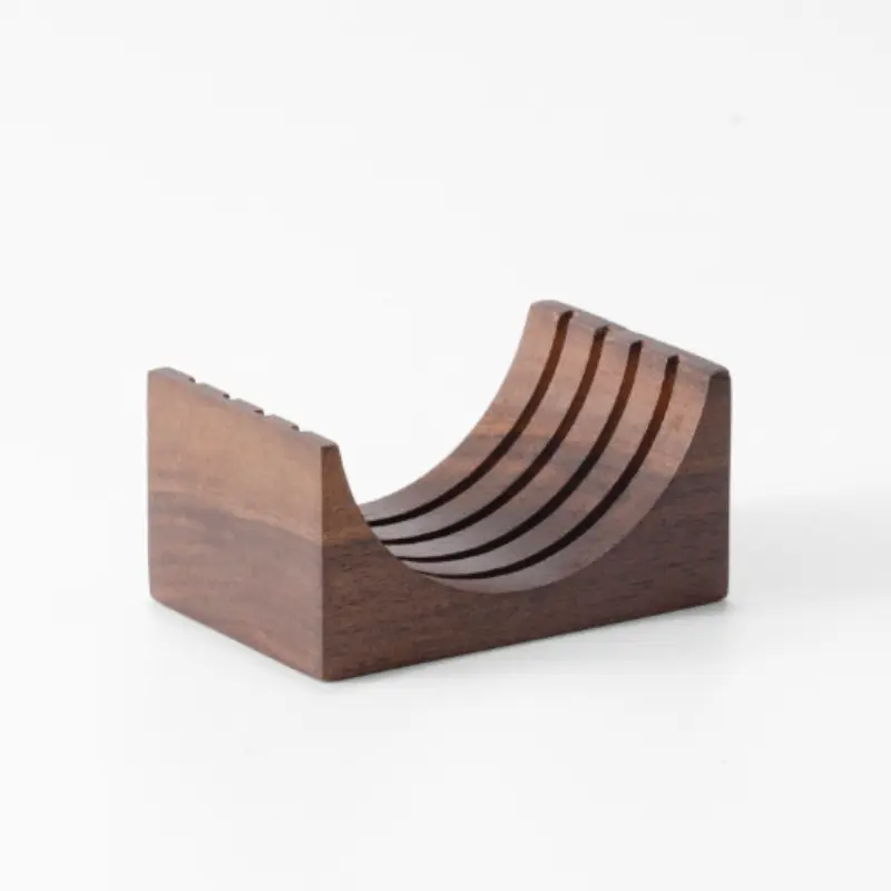 Coffee Puck Screen Stand Reusable Wooden Coffee Filter Espresso Portafilter Filter Walnut Wood Storage Rack Coffee Accessories