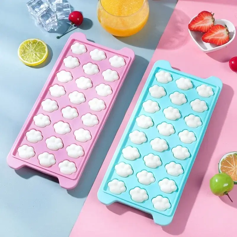 24-hole Ice Block Mold with Cover Cat Claw Shape Ice Mold Quick Freezing Ice Grid Ice Making Tool Juice Cooler Kitchen Accessory