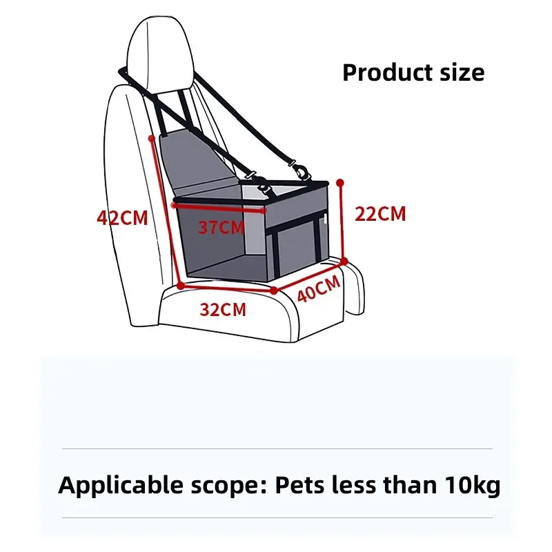 Pet Car Seat Breathable Foldable Basket Travel Dogs Cats Safety Seat Waterproof Dog Cushion Washable Detachable Pet Supplies