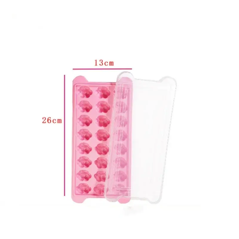 24-hole Ice Block Mold with Cover Cat Claw Shape Ice Mold Quick Freezing Ice Grid Ice Making Tool Juice Cooler Kitchen Accessory