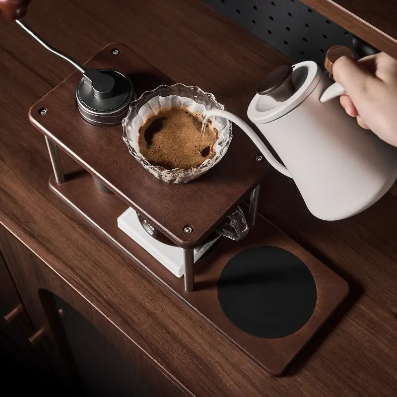 Solid Wood Hand-brewed Coffee Stand Detachable Camping Portable Coffee Brewing Tool Storage Rack Espresso Coffee Accessories