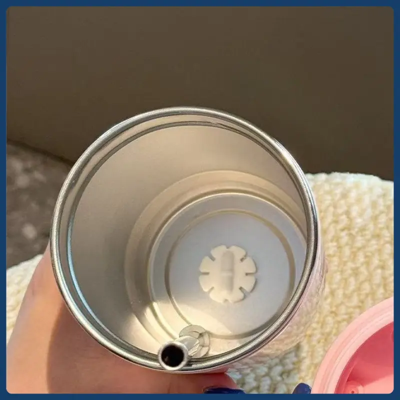 500ml Automatic Mixing Cup Stainless Steel Thermos Cup USB Charging Double Drink Coffee Cup Portable Straw Cup Insulation Cup