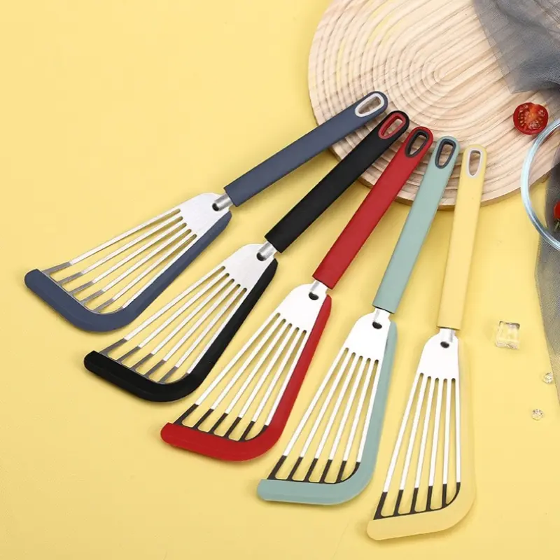 Stainless Steel Silicone Shovel High Temperature-resistant Fried Fish Steak Shovel Hollow Butterfly Shovel Omelette Tools