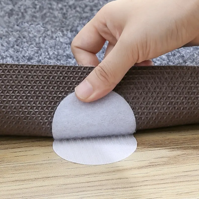 10Pcs Non-Slip Stickers Self Adhesive Hook Loop Fastener Tape Locking Dots Bed Sheet Sofa Fix Clip Floor Rug Carpet Mat Gripper