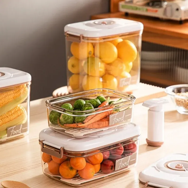 Food Vacuum Storage Box Fresh-Keeping Sealed Storage Container with Vacuum Pump Large Capacity Food Dispenser Kitchen Gadgets