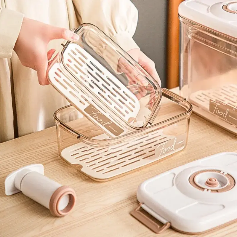 Food Vacuum Storage Box Fresh-Keeping Sealed Storage Container with Vacuum Pump Large Capacity Food Dispenser Kitchen Gadgets