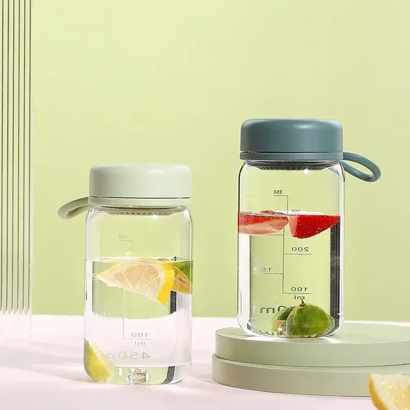 Portabel Water Bottle Food Grade Plastic Coffee Cup Teacup Cold Drink Water Cups Students Summer Drinking Bottles Drinkware