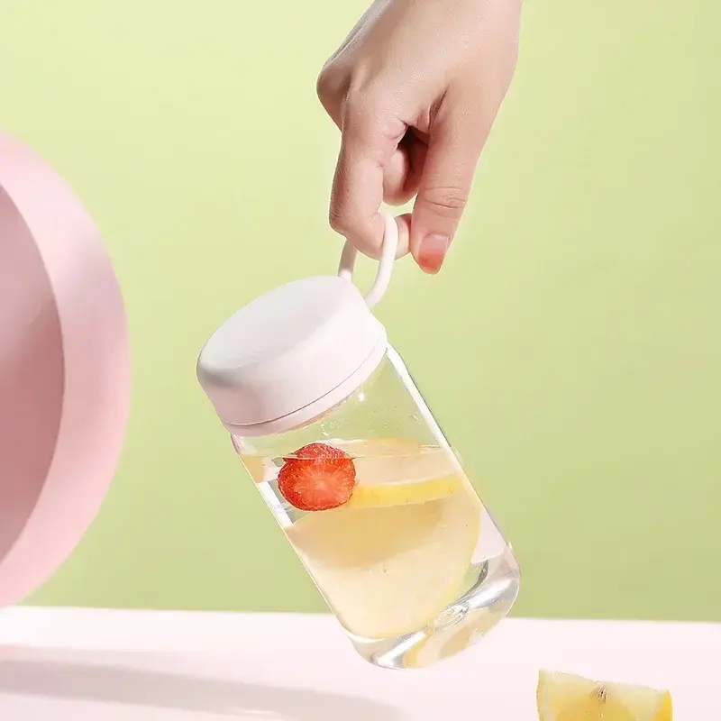 Portabel Water Bottle Food Grade Plastic Coffee Cup Teacup Cold Drink Water Cups Students Summer Drinking Bottles Drinkware