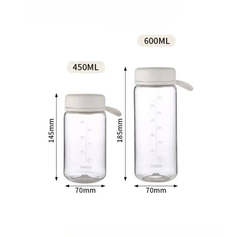 Portabel Water Bottle Food Grade Plastic Coffee Cup Teacup Cold Drink Water Cups Students Summer Drinking Bottles Drinkware