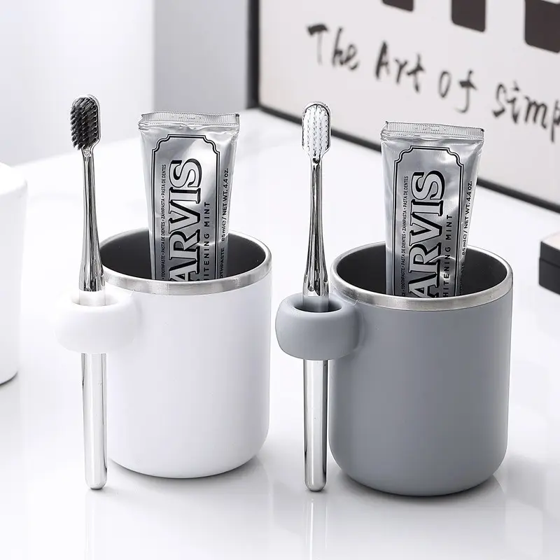 Toothbrush Cup Stainless Steel Liner Brushing Cups Children's Simple Mouthwash Cup Drinking Utensil Home Bathroom Accessories