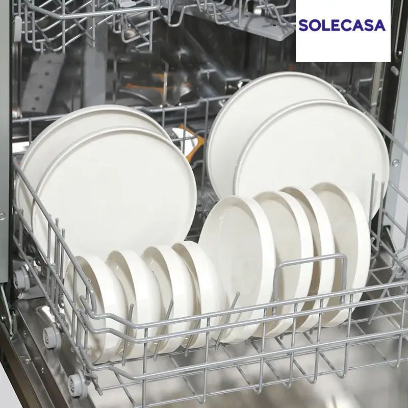 SOLECASA Ceramic Dinnerware Sets White Porcelain Bowls and Plates Scratch Resistant Dish Fruit Spaghetti Dinner Plate Dishes