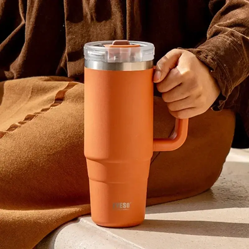304 Stainless Steel Insulated Cup Large Capacity Coffee Cups Water Bottle with Handle Sport Travel Hiking Portable Drinkware