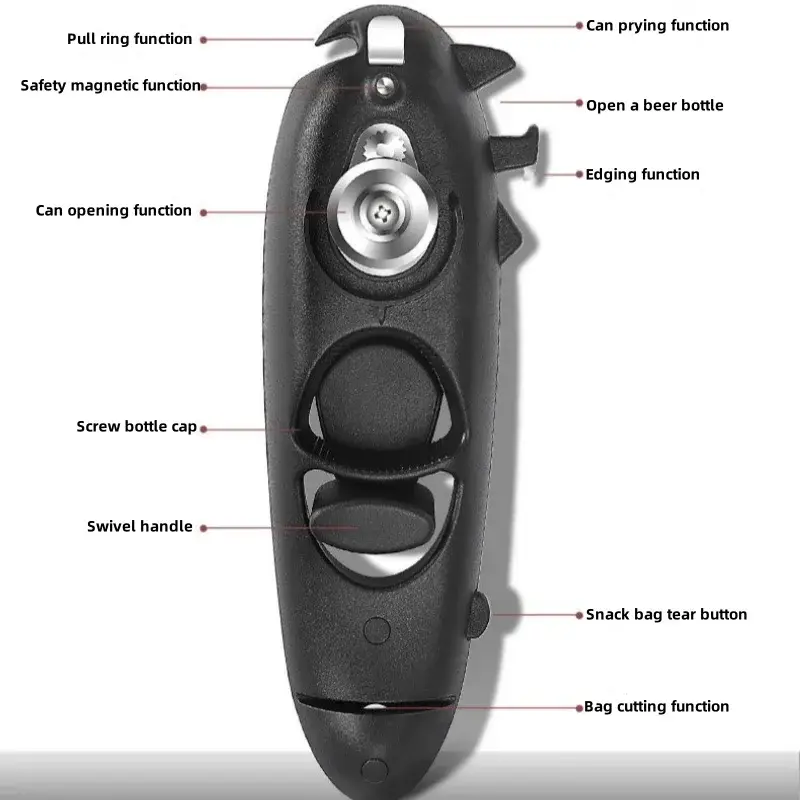 Can Opener Multifunction Bottle Jar Opener Quality Cans Beer Lid Opener Kitchen Accessories Gadgets 8 in 1 Kitchen Tools