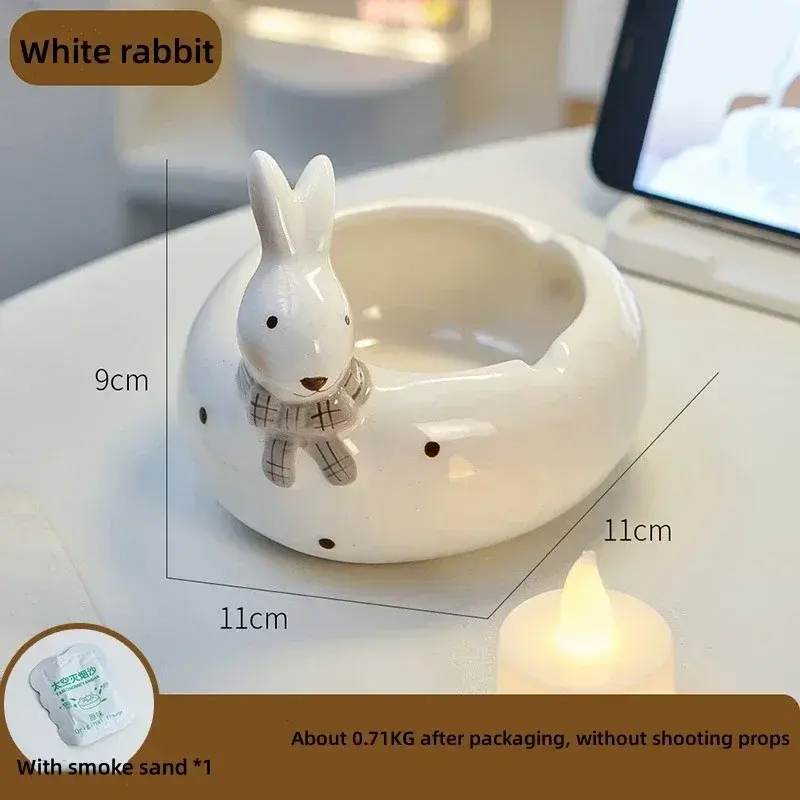 Ceramic Ashtray Living Room Anti Fly Ash Ashtray Creative Cute Personality Animal Home Decor Boyfriend Gift Table Decoration
