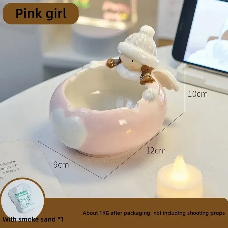 Ceramic Ashtray Living Room Anti Fly Ash Ashtray Creative Cute Personality Animal Home Decor Boyfriend Gift Table Decoration