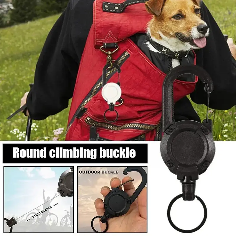 NEW Heavy Duty Retractable Pull Badges ID Reel Carabiner Key Chain Buckle Key Holder Outdoor Keychain Holds Multiple Tools