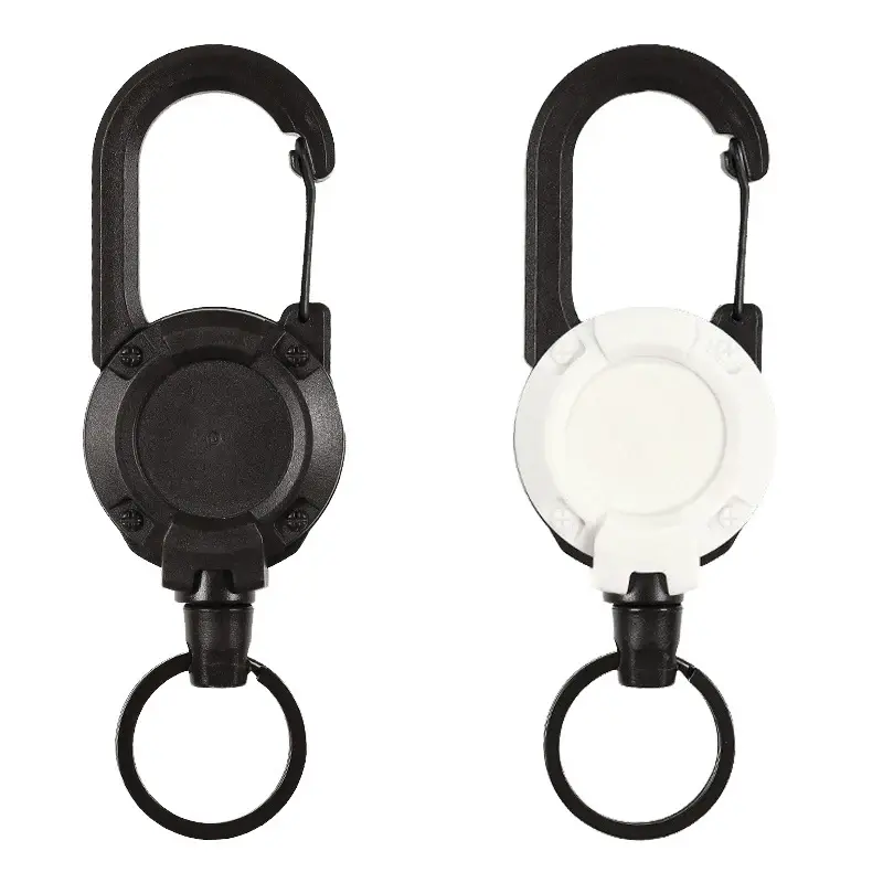 NEW Heavy Duty Retractable Pull Badges ID Reel Carabiner Key Chain Buckle Key Holder Outdoor Keychain Holds Multiple Tools