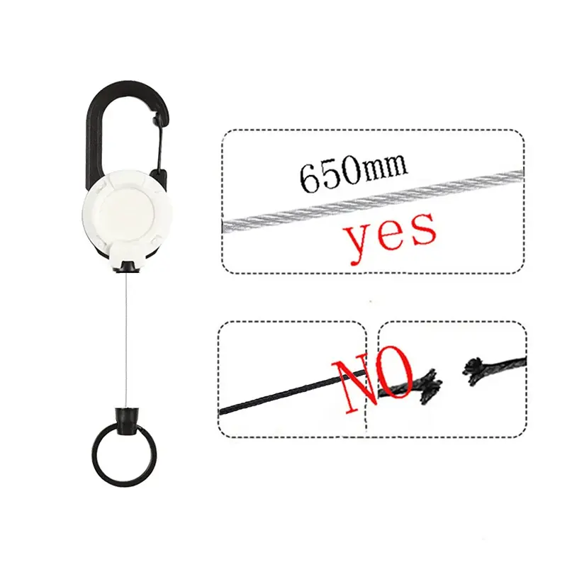 NEW Heavy Duty Retractable Pull Badges ID Reel Carabiner Key Chain Buckle Key Holder Outdoor Keychain Holds Multiple Tools