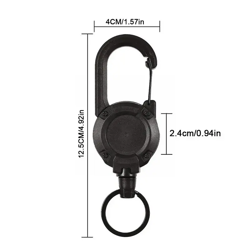 NEW Heavy Duty Retractable Pull Badges ID Reel Carabiner Key Chain Buckle Key Holder Outdoor Keychain Holds Multiple Tools