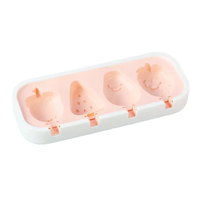 Cartoon Animals Silicone Ice Cream Mold Easy Popsicle Molds with Lid and sticks DIY Homemade Ice Lolly Ice Cream Bar Pop Molds