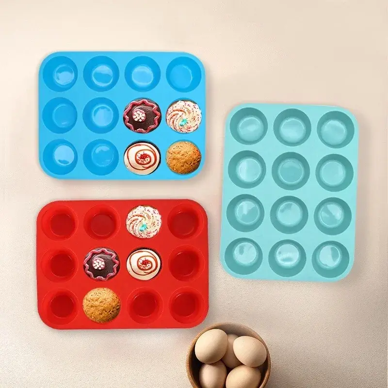 Silicone Cake Mold Cookies Cupcake Bakeware Pan Mould Mini Muffin Cup Molds Baking Tools Non-stick Mould Kitchen Accessories