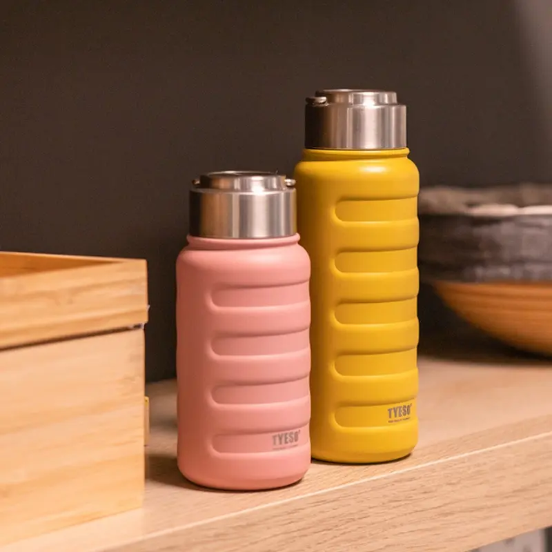 Tyeso Insulated Water Bottle Double Layer Stainless Steel Vacuum Flask Portable Water Cup Outdoor Fitness Sports Drinkware