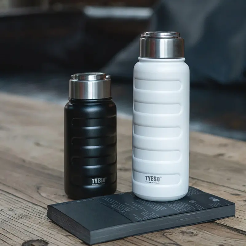 Tyeso Insulated Water Bottle Double Layer Stainless Steel Vacuum Flask Portable Water Cup Outdoor Fitness Sports Drinkware