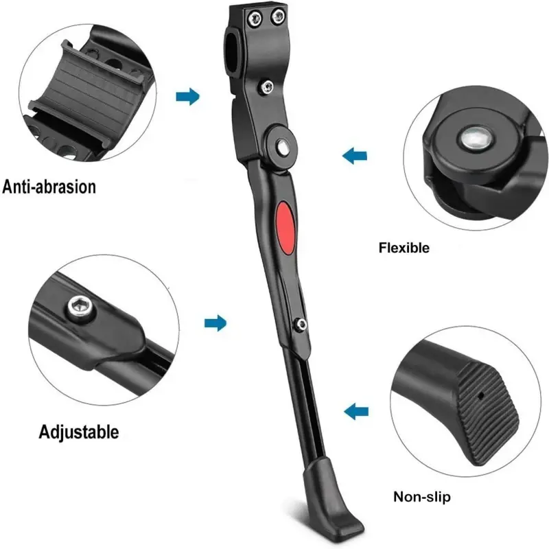 Adjustable Bike Kickstand Aluminum Rear Side Bicycle Stand for Bike 22"-27" Bicycle Foot Support