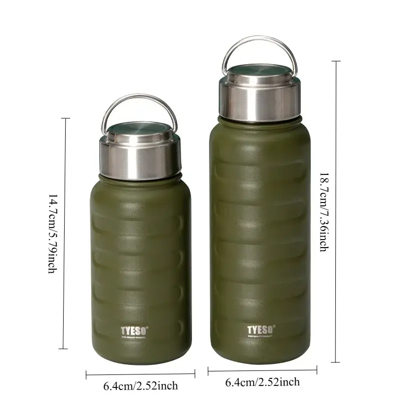 Tyeso Insulated Water Bottle Double Layer Stainless Steel Vacuum Flask Portable Water Cup Outdoor Fitness Sports Drinkware