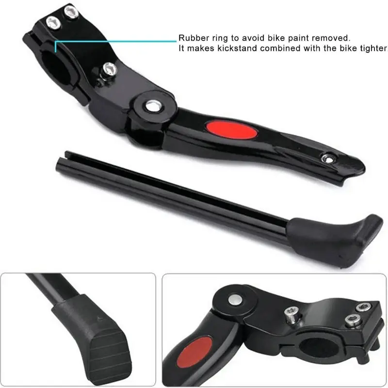 Adjustable Bike Kickstand Aluminum Rear Side Bicycle Stand for Bike 22"-27" Bicycle Foot Support