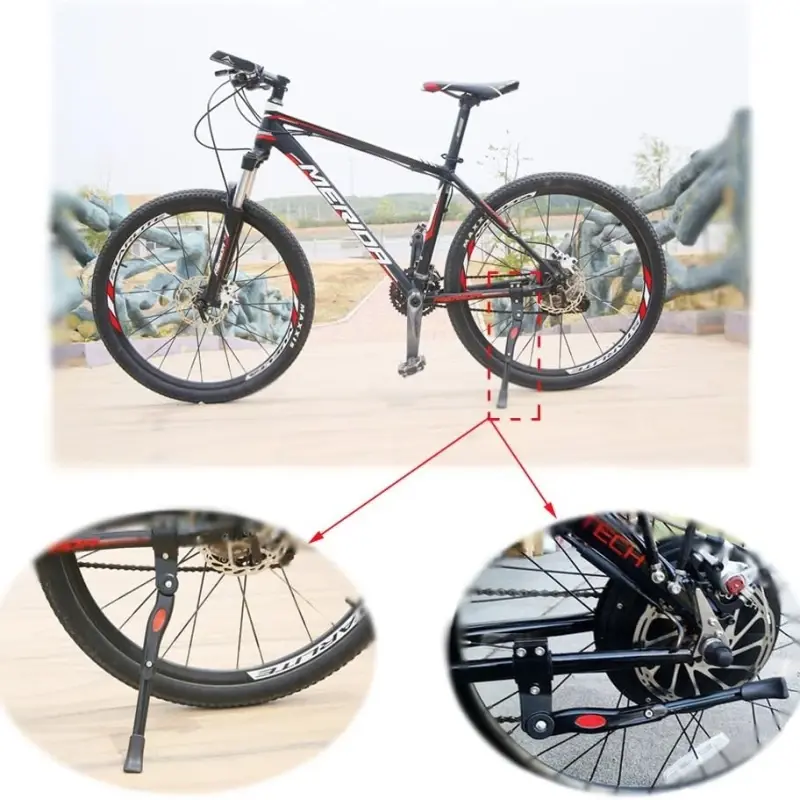 Adjustable Bike Kickstand Aluminum Rear Side Bicycle Stand for Bike 22"-27" Bicycle Foot Support