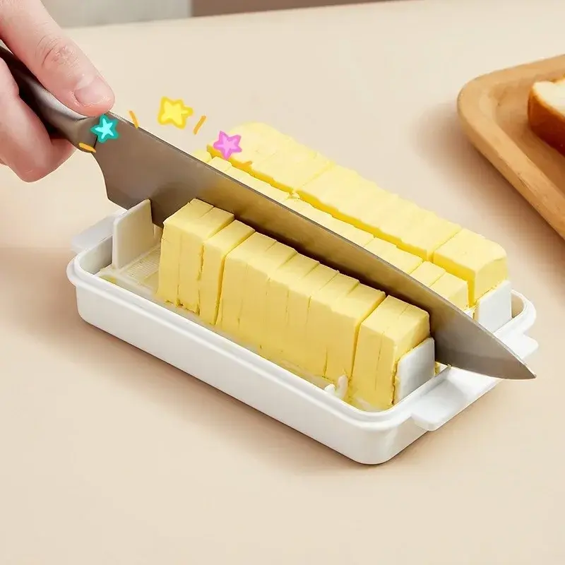 Butter Cheese Cutter Storage Box with Lid Household Kitchen Baking Food Butter Refrigerator Fresh Keeper Container Baking Tool