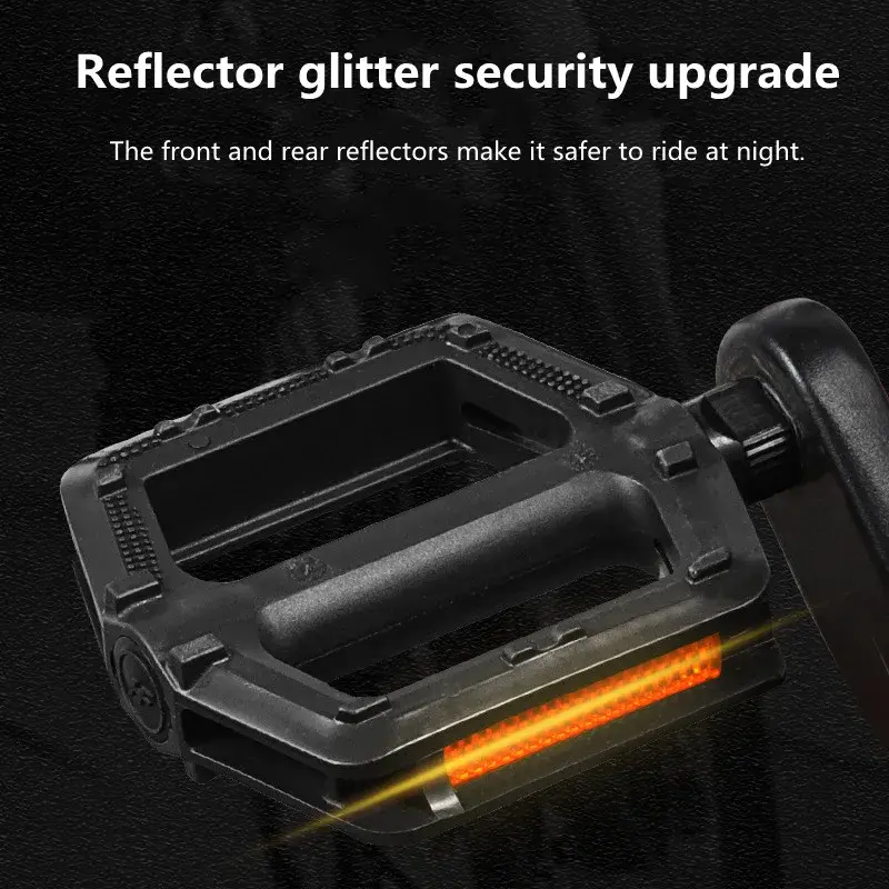 1 Pair DU Bearing Bike Ultralight Pedal MTB Cycling Mountain Bike Flat Pedals Standard Sturdy Steel Axle Bearing Fits Most Bike