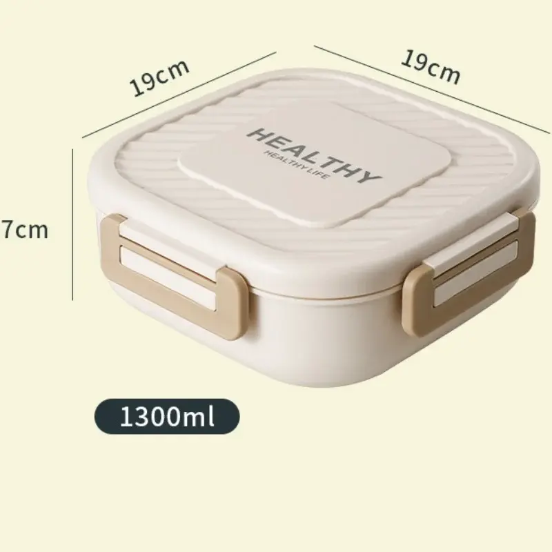 1pc Portable Plastic Quadrate Double-deck Divided Lunch Box Children Lunch Belt Buckle Bento Box Picnic Fruit Salad Lunch Box