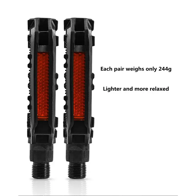 1 Pair DU Bearing Bike Ultralight Pedal MTB Cycling Mountain Bike Flat Pedals Standard Sturdy Steel Axle Bearing Fits Most Bike