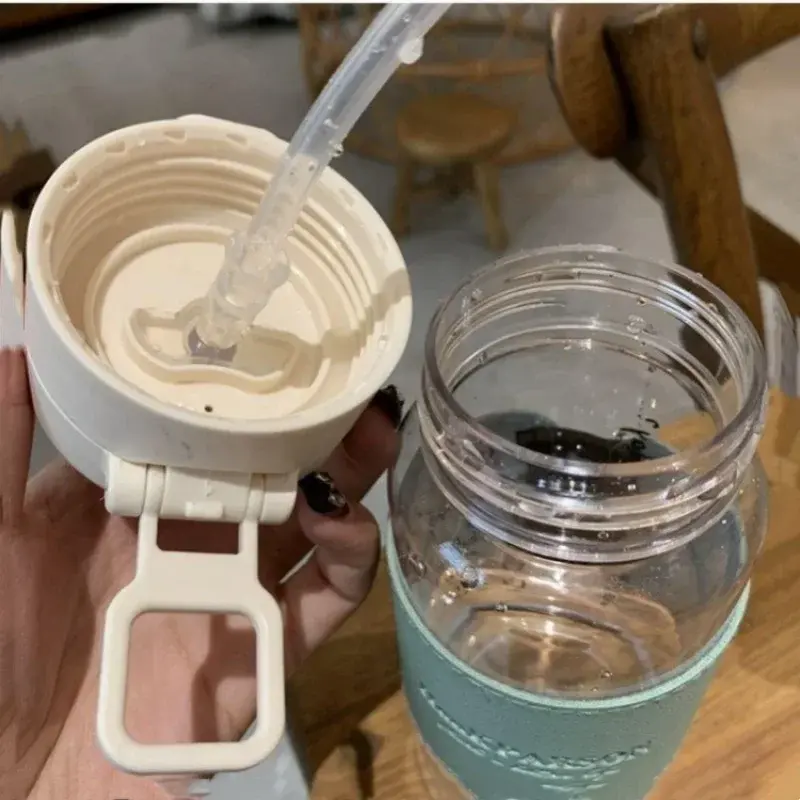 500ML Straw Cups Portable Plastic Drinking Bottle Leak-proof Drinkware Milk Coffee Tea Cup Creative Gift Anti-scald Drinkware