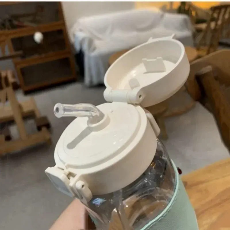 500ML Straw Cups Portable Plastic Drinking Bottle Leak-proof Drinkware Milk Coffee Tea Cup Creative Gift Anti-scald Drinkware