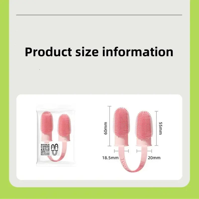 Pet Finger Toothbrush Teeth Cleaning Bad Breath Care Nontoxic Two-finger Tooth Brush Tool Dog Cat Cleaning Supplies Accessories