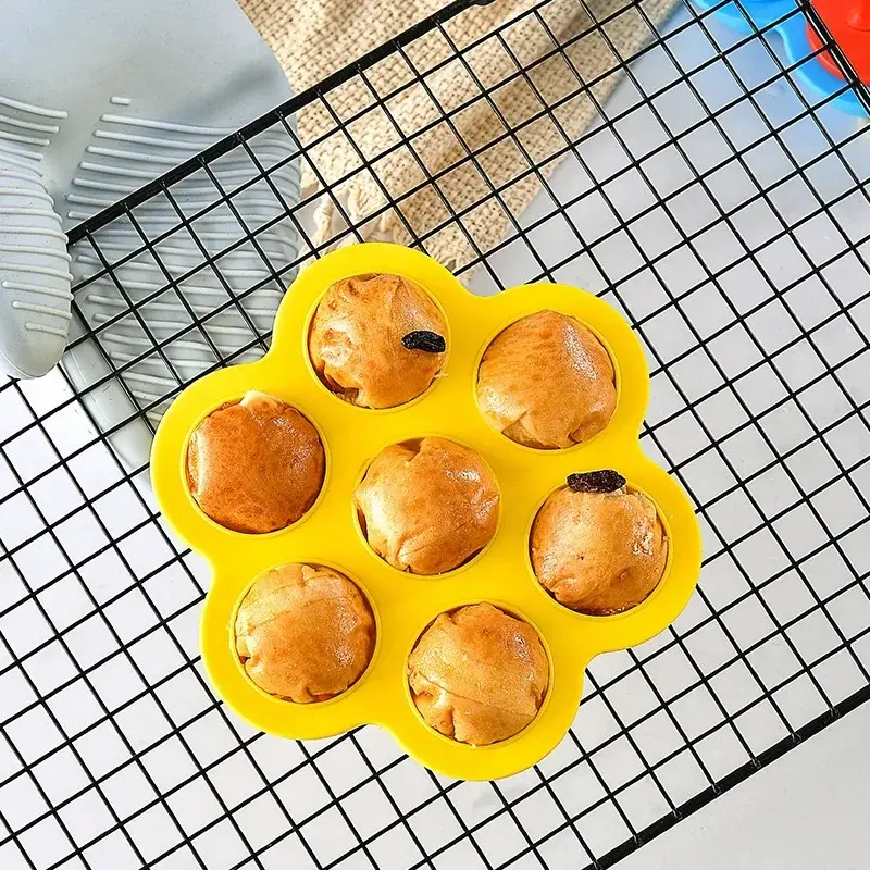 Ice Cream Mold Colorful 7 Holes Children's Homemade Popsicles Molds Food Grade Silicone DIY Ice Moulds Home Kitchen Accessories