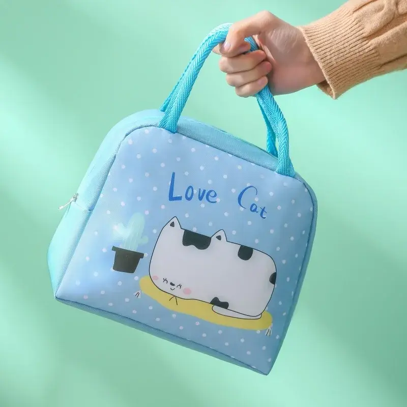 Cartoon Lunch Bag Thermal Insulation Aluminum Film High Quality Waterproof Oxford Cloth Portable Lunch Bags Picnic Insulated Bag