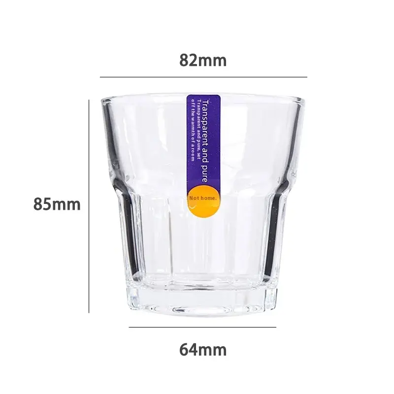 PIGE HOME 2/6Pcs Whiskey Glass Set Soda-lime Glass Transparent Wine Glass Home Octagonal Tea Cup for Bar Party Liquor Cup Set