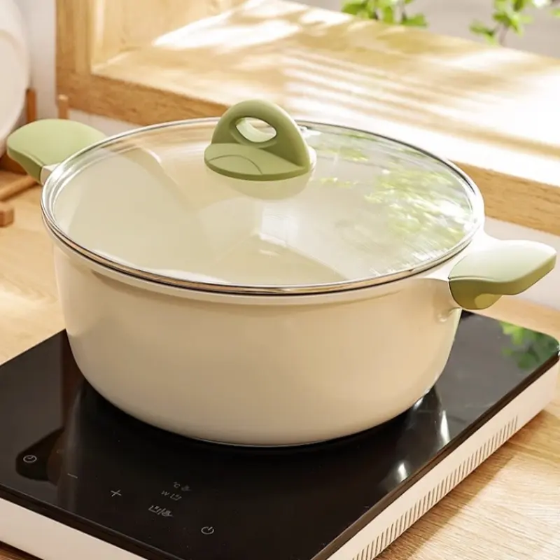 24/28cm Soup Pot Non Stick Thickened Large Capacity Household Cooking Pot Double Ear Stewing Pot Stewpan Kitchen Accessories