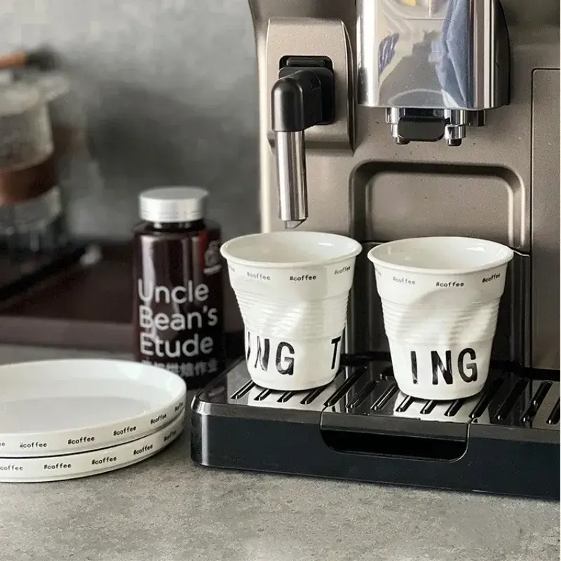 French Ins Style Irregular Ceramic Mug Hand-pinch Coffee Cup Mugs Glasses Kawaii Cup Dessert Plate Mugs Coffee Cup