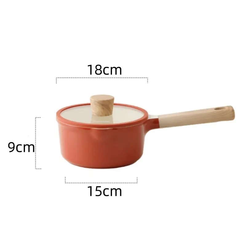 Milk Pan Non-Stick Pan Food Supplement Pot Ramen Pot with Lid Home Kitchen Cooking Utensil Induction Cooker Gas Stove Universal