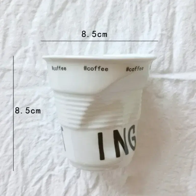 French Ins Style Irregular Ceramic Mug Hand-pinch Coffee Cup Mugs Glasses Kawaii Cup Dessert Plate Mugs Coffee Cup