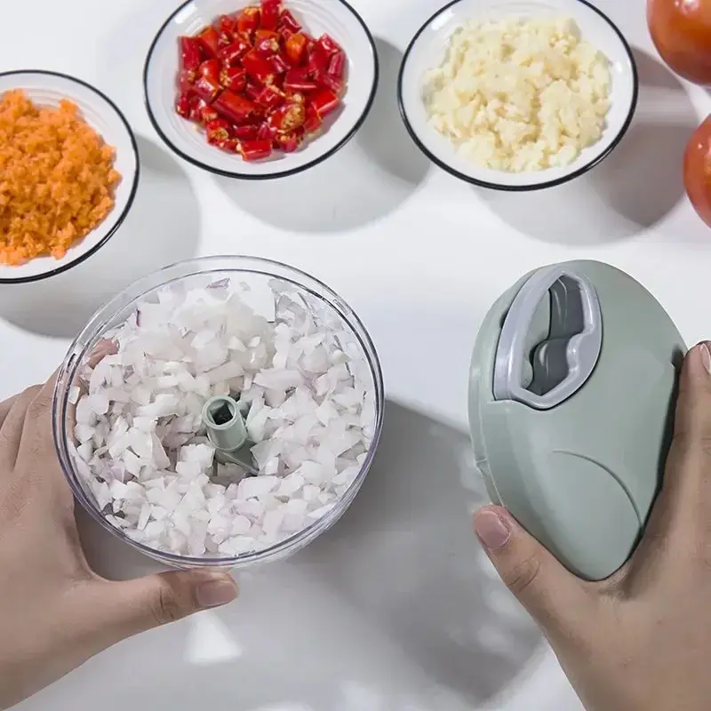 900ML Garlic Chopper Manual  Hand Press Crusher for Kitchen Tool Food Vegetable Grinder Onion Chili Cutter Masher