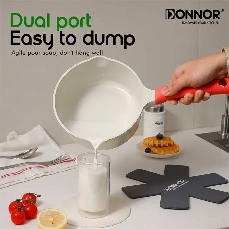 DONNOR Non Stick Pan Set Ceramic Frying Pan 2/4/13pcs Uncoated Lectromagnetic Stove Universal Soup Pot Removable Kitchen Tools