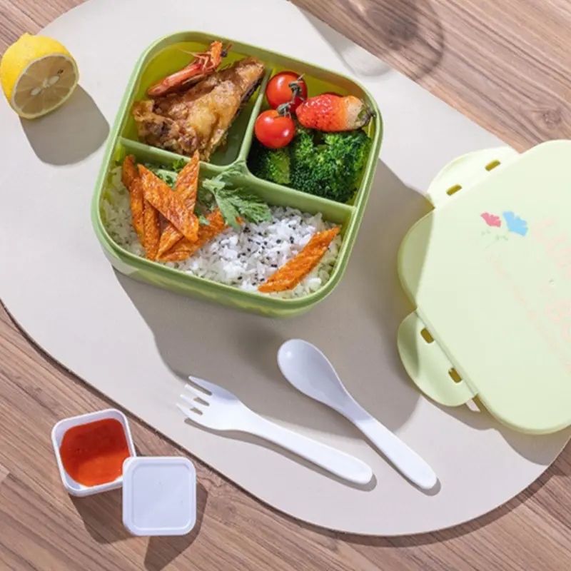 Square Lunch Box Portable Students Lunchbox Fruit Food Containers Picnic Travel Camping Outdoor Bento Box Dinnerware Child Gift